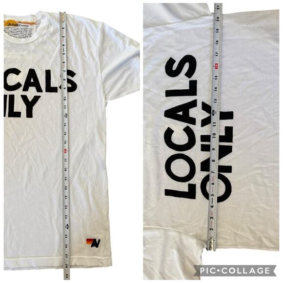 AVIATOR NATION AV Locals Only Tee Shirt T-Shirt White Unisex Size Large NEW - Picture 7 of 8